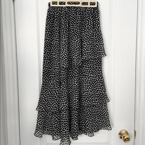 Midi-length printed frilly skirt - Picture 1 of 2